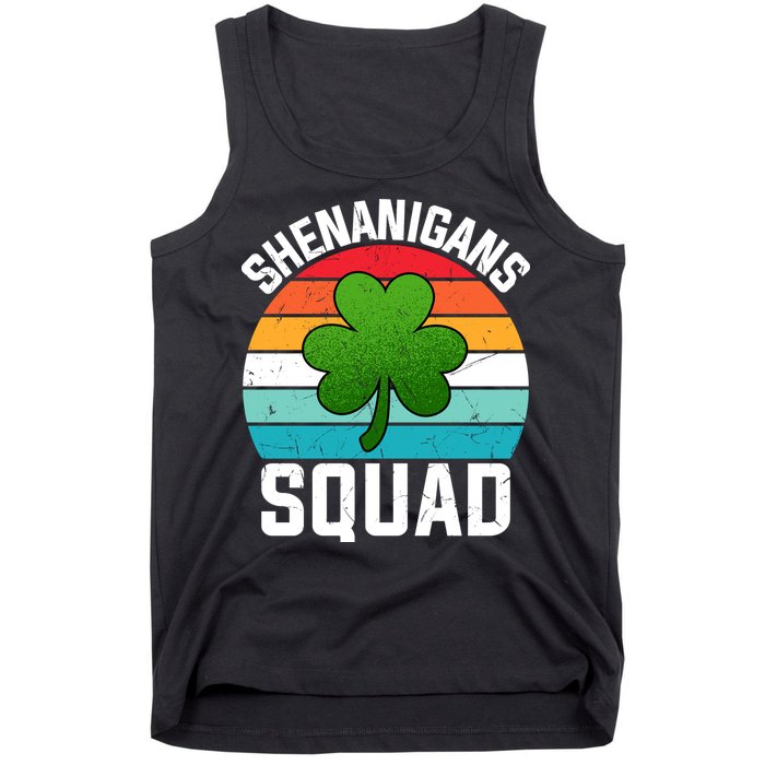 Retro St Patricks Day Shenanigans Squad Shamrock St Patricks Day Tank Top