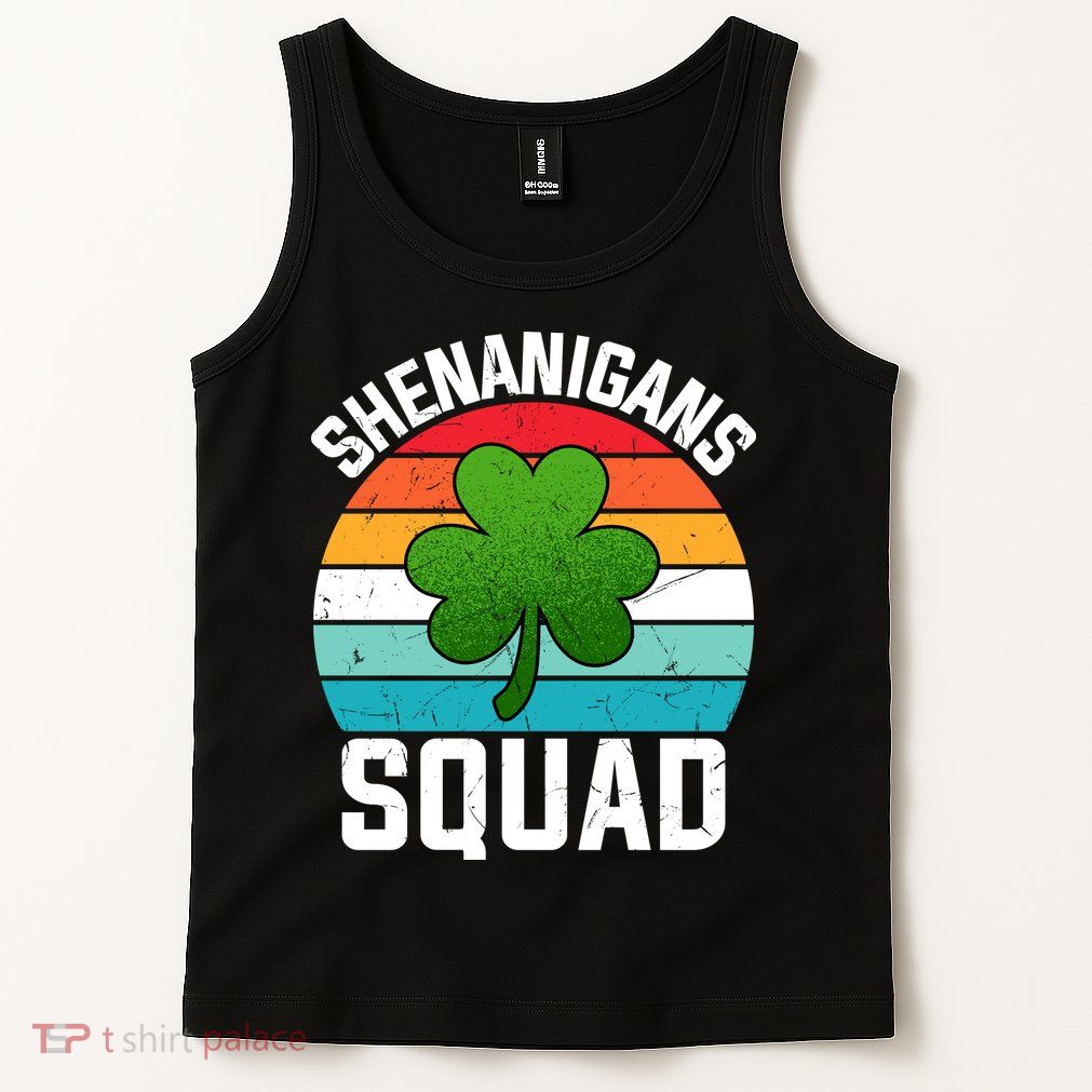 Retro St Patricks Day Shenanigans Squad Shamrock St Patricks Day Tank Top