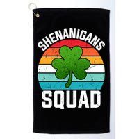 Retro St Patricks Day Shenanigans Squad Shamrock St Patricks Day Golf Towel