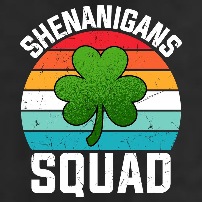 Retro St Patricks Day Shenanigans Squad Shamrock St Patricks Day Golf Towel
