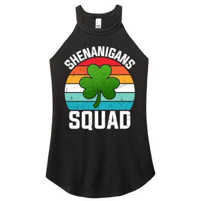 Retro St Patricks Day Shenanigans Squad Shamrock St Patricks Day Women's Perfect Tri Rocker Tank