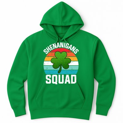 Retro St Patricks Day Shenanigans Squad Shamrock St Patricks Day Hoodie