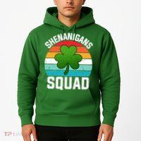 Retro St Patricks Day Shenanigans Squad Shamrock St Patricks Day Hoodie