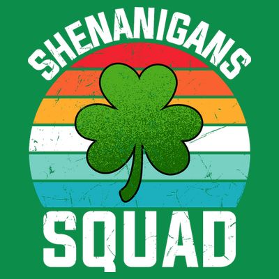 Retro St Patricks Day Shenanigans Squad Shamrock St Patricks Day T-Shirt