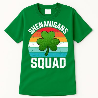 Retro St Patricks Day Shenanigans Squad Shamrock St Patricks Day Tall T-Shirt