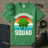 Retro St Patricks Day Shenanigans Squad Shamrock St Patricks Day Tall T-Shirt