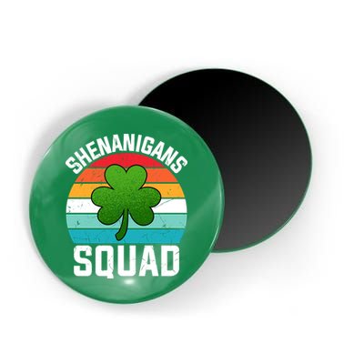 Retro St Patricks Day Shenanigans Squad Shamrock St Patricks Day Magnet