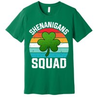 Retro St Patricks Day Shenanigans Squad Shamrock St Patricks Day Premium T-Shirt