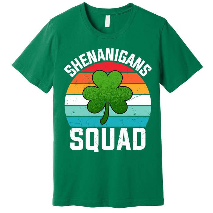 Retro St Patricks Day Shenanigans Squad Shamrock St Patricks Day Premium T-Shirt