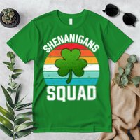 Retro St Patricks Day Shenanigans Squad Shamrock St Patricks Day Premium T-Shirt
