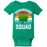 Retro St Patricks Day Shenanigans Squad Shamrock St Patricks Day Baby Bodysuit