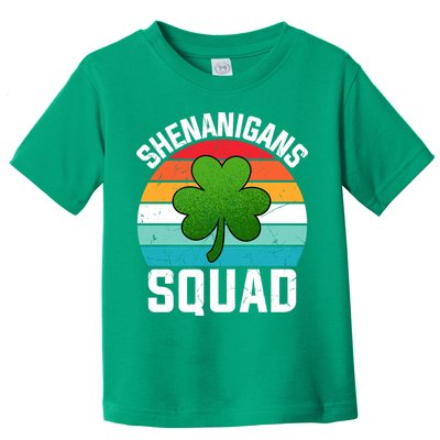 Retro St Patricks Day Shenanigans Squad Shamrock St Patricks Day Toddler T-Shirt