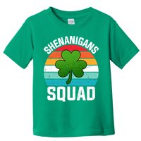 Retro St Patricks Day Shenanigans Squad Shamrock St Patricks Day Toddler T-Shirt