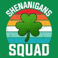 Retro St Patricks Day Shenanigans Squad Shamrock St Patricks Day Women's V-Neck T-Shirt