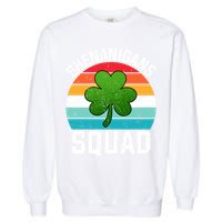 Retro St Patricks Day Shenanigans Squad Shamrock St Patricks Day Garment-Dyed Sweatshirt