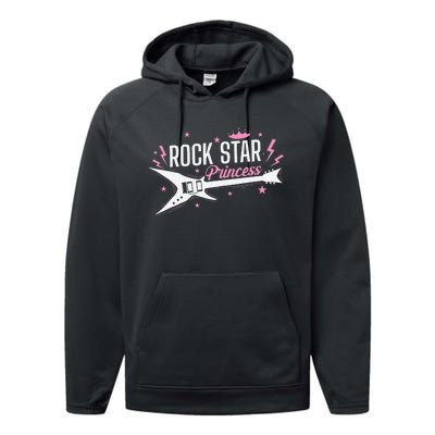 Rock Star Princess Guitar Music Performance Fleece Hoodie