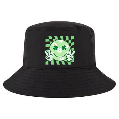 Retro St Patricks Day Smiley Emoji Peace Sign Cool Comfort Performance Bucket Hat