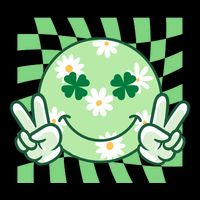 Retro St Patricks Day Smiley Emoji Peace Sign Backpack