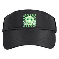 Retro St Patricks Day Smiley Emoji Peace Sign Adult Drive Performance Visor