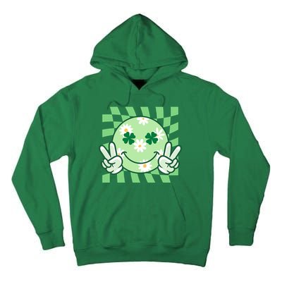 Retro St Patricks Day Smiley Emoji Peace Sign Tall Hoodie