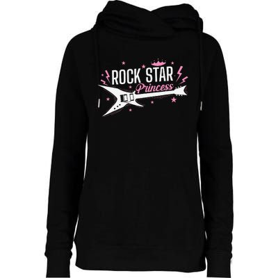 Rock Star Princess Guitar Music Womens Funnel Neck Pullover Hood