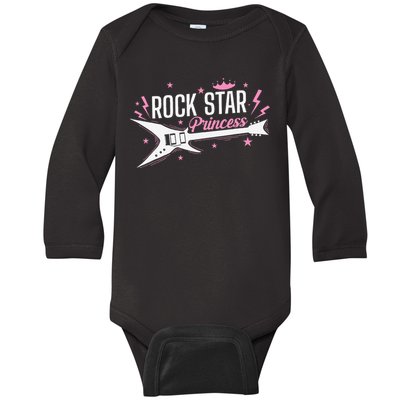 Rock Star Princess Guitar Music Baby Long Sleeve Bodysuit