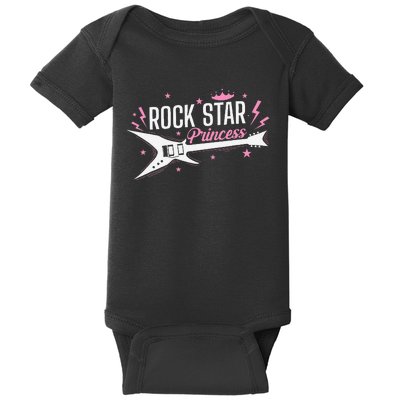 Rock Star Princess Guitar Music Baby Bodysuit