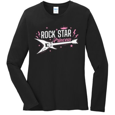 Rock Star Princess Guitar Music Ladies Long Sleeve Shirt