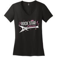 Rock Star Princess Guitar Music Women's V-Neck T-Shirt