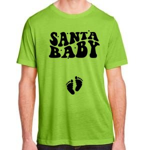 Retro Santa Pregnancy Announcet Christmas Pregnancy Gift Adult ChromaSoft Performance T-Shirt