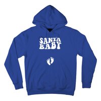 Retro Santa Pregnancy Announcet Christmas Pregnancy Gift Hoodie