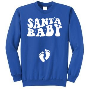 Retro Santa Pregnancy Announcet Christmas Pregnancy Gift Sweatshirt