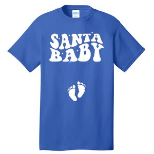 Retro Santa Pregnancy Announcet Christmas Pregnancy Gift Tall T-Shirt