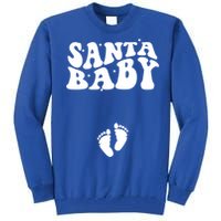 Retro Santa Pregnancy Announcet Christmas Pregnancy Gift Tall Sweatshirt