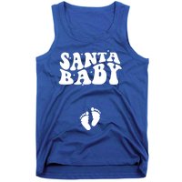 Retro Santa Pregnancy Announcet Christmas Pregnancy Gift Tank Top