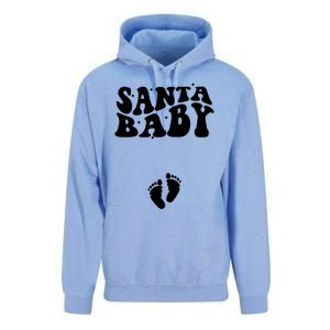 Retro Santa Pregnancy Announcet Christmas Pregnancy Gift Unisex Surf Hoodie