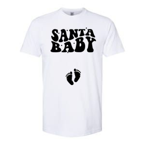 Retro Santa Pregnancy Announcet Christmas Pregnancy Gift Softstyle CVC T-Shirt