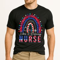 Rainbow Stethoscope Patriotic Labor Delivery Nurse 4th July Cooling Performance Crew T-Shirt