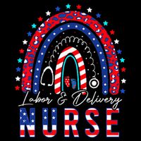 Rainbow Stethoscope Patriotic Labor Delivery Nurse 4th July Cooling Performance Crew T-Shirt