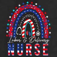 Rainbow Stethoscope Patriotic Labor Delivery Nurse 4th July 11oz C Handle Ceramic Mug