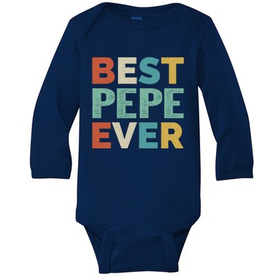 Retro Style Presents For Pepe Vintage Funny Best Pepe Ever Gift Baby Long Sleeve Bodysuit