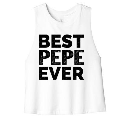 Retro Style Presents For Pepe Vintage Funny Best Pepe Ever Meaningful Gift Women's Racerback Cropped Tank