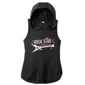 Rock Star Princess Guitar Music Ladies PosiCharge Tri-Blend Wicking Draft Hoodie Tank