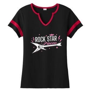 Rock Star Princess Guitar Music Ladies Halftime Notch Neck Tee