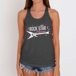 Rock Star Princess Guitar Music Women's Knotted Racerback Tank