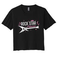 Rock Star Princess Guitar Music Women's Crop Top Tee