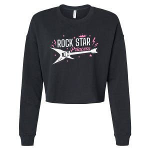 Rock Star Princess Guitar Music Cropped Pullover Crew