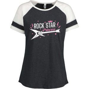 Rock Star Princess Guitar Music Enza Ladies Jersey Colorblock Tee