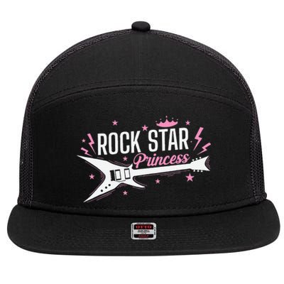 Rock Star Princess Guitar Music 7 Panel Mesh Trucker Snapback Hat