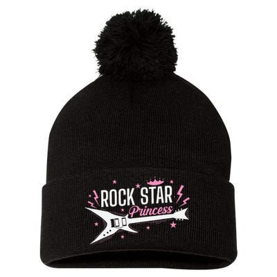 Rock Star Princess Guitar Music Pom Pom 12in Knit Beanie